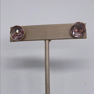 14K Elegant Gold and Pink Stud Earrings